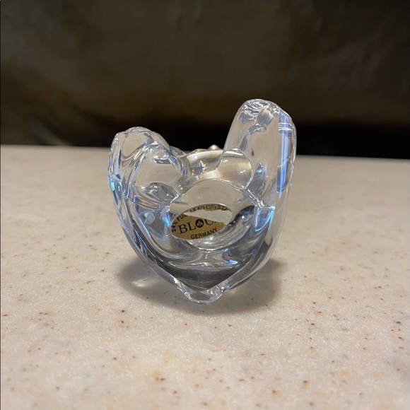 BLOCK Teddy Bear With Heart 24% Lead Crystal Figurine Paperweight Germany - Picture 6 of 9